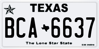 TX license plate BCA6637