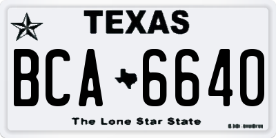 TX license plate BCA6640