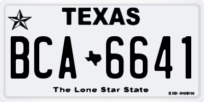 TX license plate BCA6641