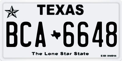 TX license plate BCA6648