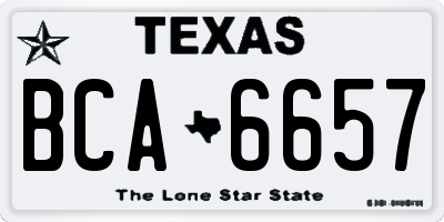 TX license plate BCA6657