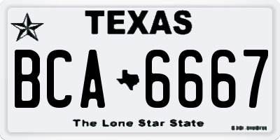 TX license plate BCA6667