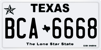 TX license plate BCA6668