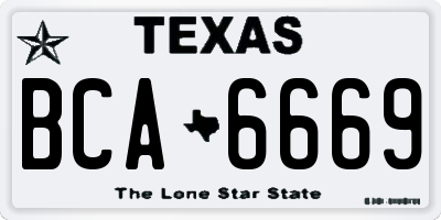 TX license plate BCA6669