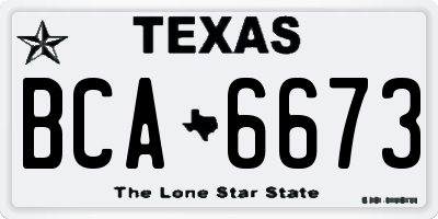 TX license plate BCA6673