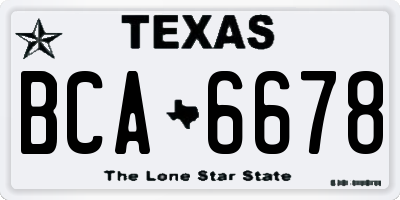 TX license plate BCA6678