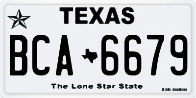 TX license plate BCA6679