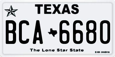 TX license plate BCA6680