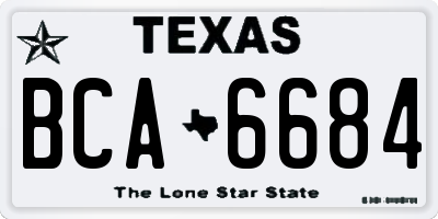 TX license plate BCA6684