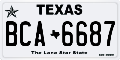 TX license plate BCA6687