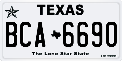 TX license plate BCA6690