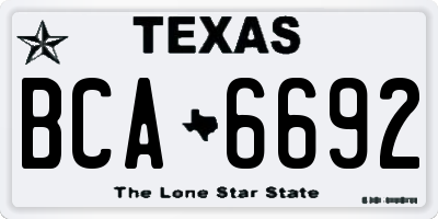 TX license plate BCA6692