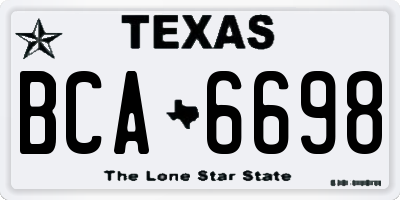 TX license plate BCA6698