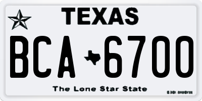 TX license plate BCA6700