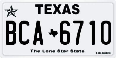 TX license plate BCA6710