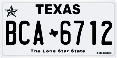 TX license plate BCA6712
