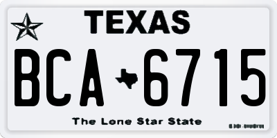 TX license plate BCA6715