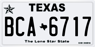TX license plate BCA6717