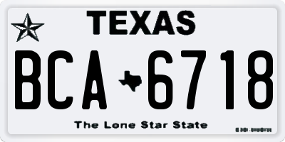TX license plate BCA6718