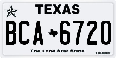 TX license plate BCA6720