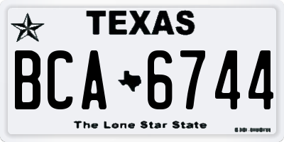 TX license plate BCA6744
