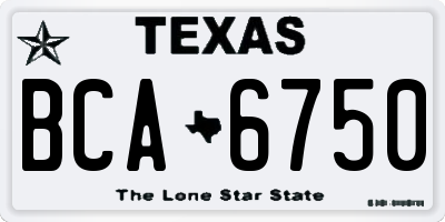 TX license plate BCA6750