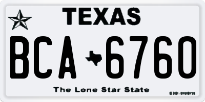 TX license plate BCA6760