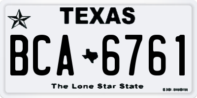 TX license plate BCA6761