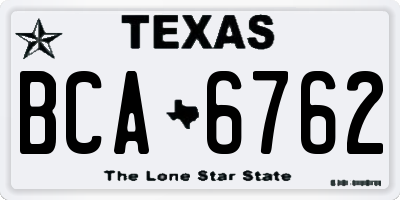 TX license plate BCA6762