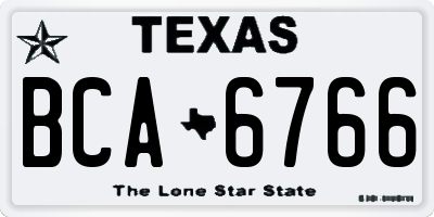 TX license plate BCA6766