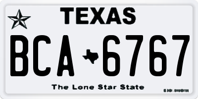 TX license plate BCA6767