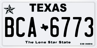 TX license plate BCA6773