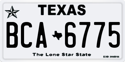 TX license plate BCA6775