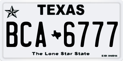 TX license plate BCA6777