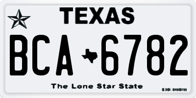 TX license plate BCA6782