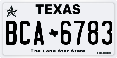 TX license plate BCA6783