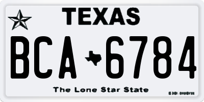TX license plate BCA6784
