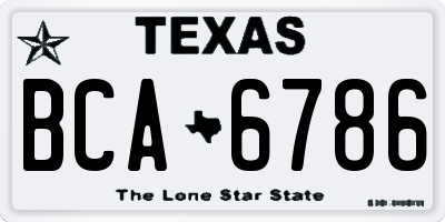 TX license plate BCA6786