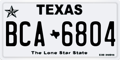 TX license plate BCA6804