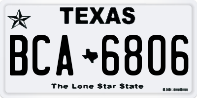 TX license plate BCA6806