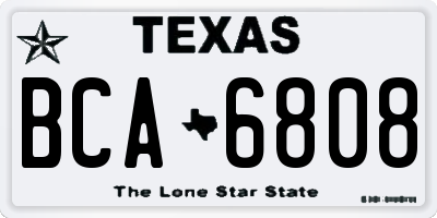 TX license plate BCA6808