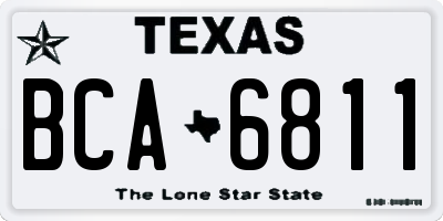 TX license plate BCA6811