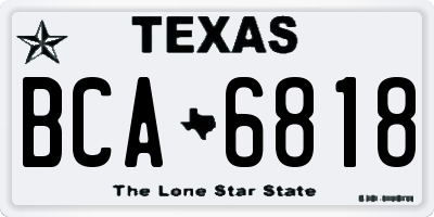 TX license plate BCA6818