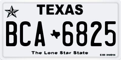 TX license plate BCA6825