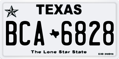 TX license plate BCA6828