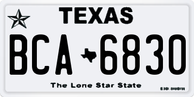 TX license plate BCA6830