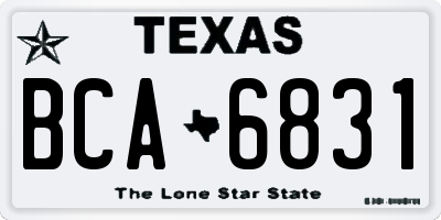 TX license plate BCA6831