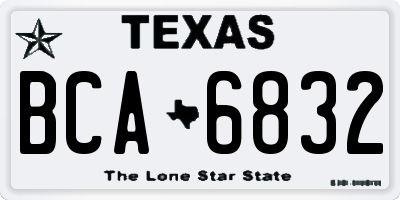 TX license plate BCA6832