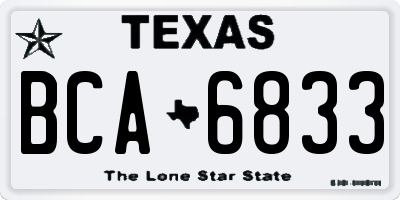 TX license plate BCA6833
