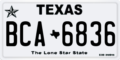 TX license plate BCA6836